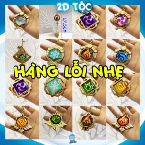 [Có dạ quang] Móc khóa Nguyên tố Vision game Genshin Impact (2): Inazuma, Liyue, Mondstadt, Sumeru,... bằng kim loại