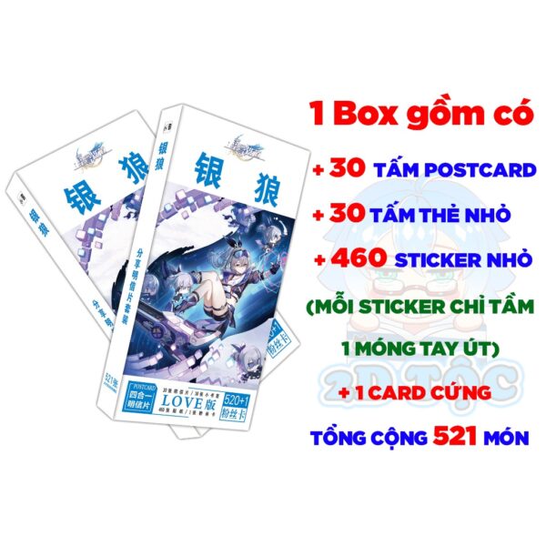 shopee-19386866797-6 Tổng hợp Poster Postcard Móc khóa Standee Khung ảnh Bút Silver Wolf Game Honkai Star Rail - 2D Tộc Shop