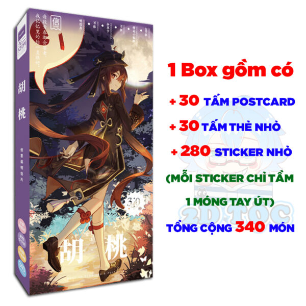 Hộp ảnh 340-1660 cái Postcard LOMO Sticker Hutao Game Genshin Impact - Hộp ảnh LOMO 2D Tộc Shop
