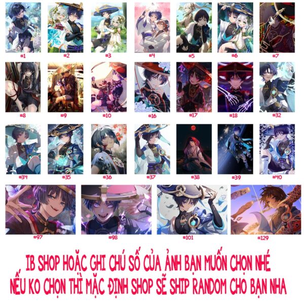 Tổng hợp Poster Postcard Móc khóa Standee Khung ảnh Bút Scaramouche Game Genshin Impact - 2D Tộc Shop