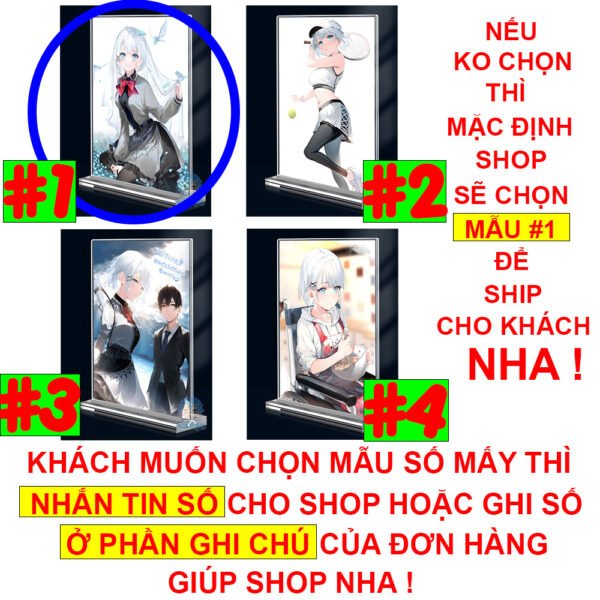 Khung ảnh Mica trong suốt Kích thước A4,A5 In hình Anime Manga Light Novel Thám tử đã chết (1) đế lùa dày trong suốt