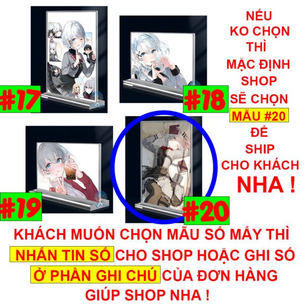 Khung ảnh Mica trong suốt Kích thước A4,A5 In hình Anime Manga Light Novel Thám tử đã chết (1) đế lùa dày trong suốt