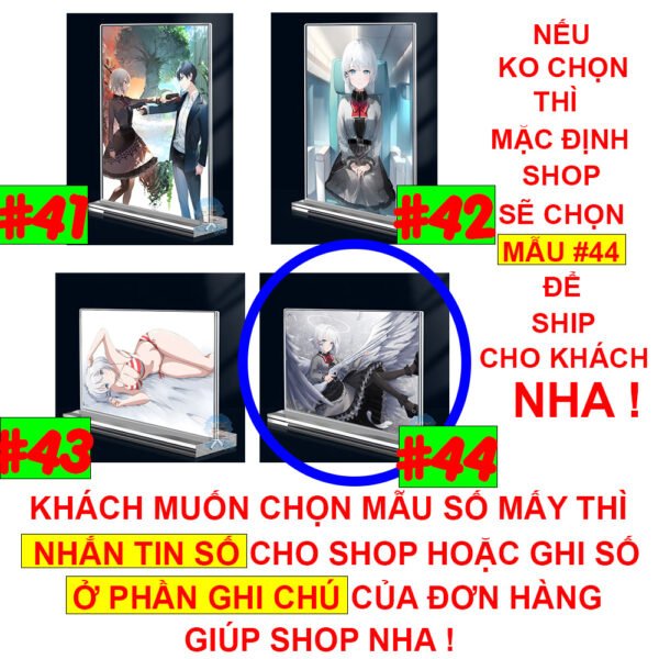 Khung ảnh Mica trong suốt Kích thước A4,A5 In hình Anime Manga Light Novel Thám tử đã chết (1) đế lùa dày trong suốt