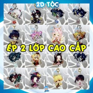 Móc Khóa Mica Trong Suốt Ép 2 Lớp Mica cao cấp Anime Manga Kimetsu no Yaiba Thanh Gươm Diệt Quỷ - 2D Tộc Shop