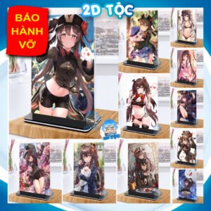 Khung ảnh Mica trong suốt Kích thước A4,A5 In hình Hutao Game Genshin Impact (1) đế lùa màu đen - 2D Tộc Shop