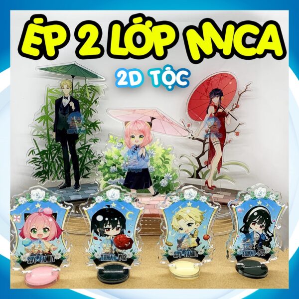 shopee-20053525531-1 Mô hình Standee Mica Trong suốt In 2 mặt sắc nét Ép 2 lớp Mica nhân vật Anime Manga Spy x Family (Anya, Loid, Yor, Yuri,
