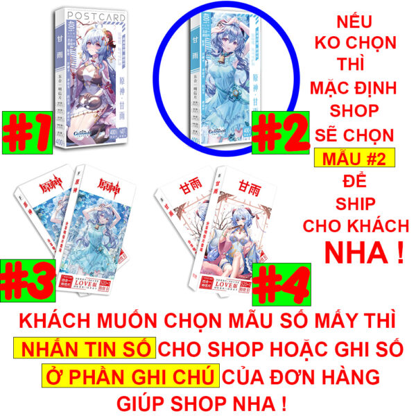 Hộp ảnh 340-1938 cái Postcard LOMO Sticker Anime Manga Light Novel Tổng hợp Chainsaw Man, One Piece, Genshin Impact...