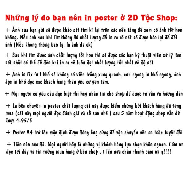 Poster In Theo Yêu Cầu A3, A4, A5 – Giấy Cao Cấp, Hình Ảnh Sắc Nét