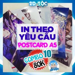 COMBO 10 TẤM POSTCARD A5 In theo Yêu cầu - Cán màng bóng cán màng kim tuyến theo Yêu cầu - Poster Anime by 2D Tộc Shop
