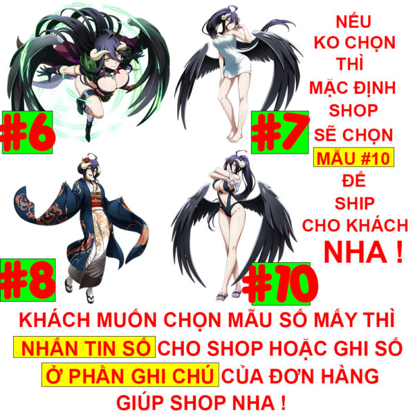Mô hình Standee, Móc khóa Mica Acrylic nhân vật Anime Manga LIght Novel Overlord – Tượng Mica Anime by 2D Tộc Shop
