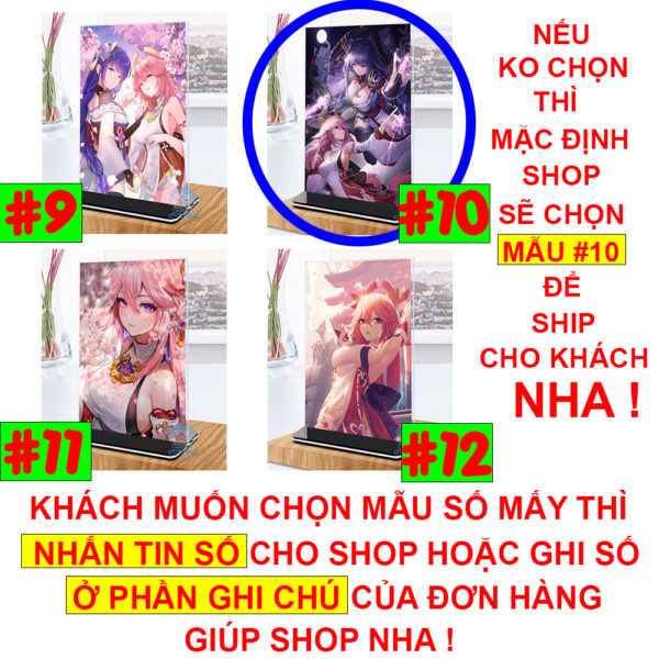 Khung ảnh Mica trong suốt Kích thước A4,A5 In hình Yae Miko Game Genshin Impact (1) đế lùa màu đen