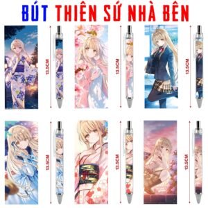 Bút viết In hình Anime Manga Light Novel Thiên sứ Nhà Bên - Hình in sắc nét - Bút Gel ngòi 0.5mm by 2D Tộc Shop