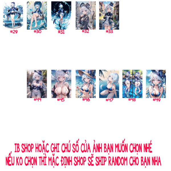 Khung Ảnh Treo Tường, Để Bàn 10x15, 13x18, A5, A4, A3 Mặt Mica  Focalors (Furina) Game Genshin Impact- kèm chân đế/Đinh