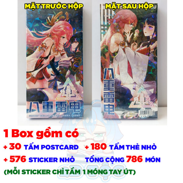 Hộp ảnh 786-1660 cái Postcard LOMO Sticker Raiden Shogun - Yae Miko Game Genshin Impact - Hộp ảnh LOMO 2D Tộc Shop