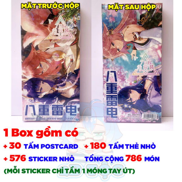 Hộp ảnh 786-1660 cái Postcard LOMO Sticker Raiden Shogun - Yae Miko Game Genshin Impact - Hộp ảnh LOMO 2D Tộc Shop