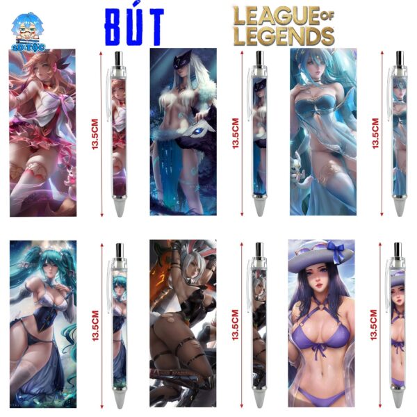 Bút viết In hình Game Liên Minh Huyền Thoại LOL League of Legends - Hình in sắc nét - Bút Gel ngòi 0.5mm by 2D Tộc Shop
