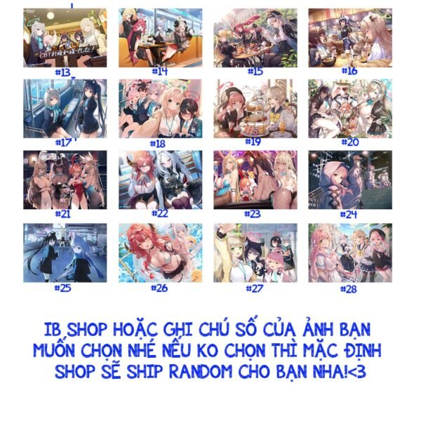 Khung Ảnh Treo Tường, Để Bàn 10x15, 13x18, A5, A4, A3 Mặt Mica Tổng Hợp Blue Archive (2) - kèm chân đế/Đinh 3 chân
