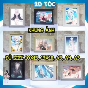 Khung Ảnh Treo Tường, Để Bàn 10x15,13x18,A5,A4,A3 Mặt Mica Arona Plana (2) Game Blue Archive - kèm chân đế/Đinh 3 chân
