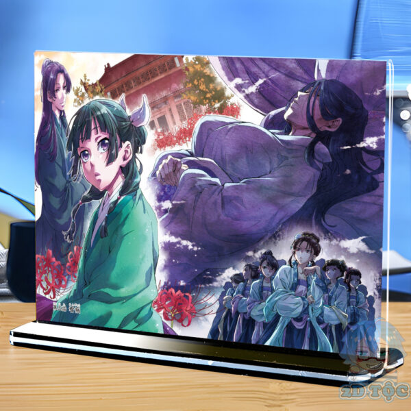 Khung ảnh Mica trong suốt Kích thước A4,A5 In hình Anime Manga Light Novel Dược sư Tự Sự đế lùa màu đen-2D Tộc