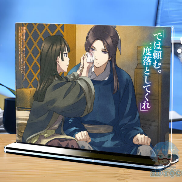 Khung ảnh Mica trong suốt Kích thước A4,A5 In hình Anime Manga Light Novel Dược sư Tự Sự đế lùa màu đen-2D Tộc