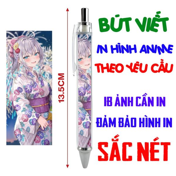 Bút viết In hình Anime theo yêu cầu - Hình in sắc nét - Bút Gel ngòi 0.5mm by 2D Tộc Shop