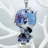 Móc Khóa Mica Trong Suốt Ép 2 Lớp Mica cao cấp Anime Manga Light Novel Re:Zero (Ram, Rem, Emilia) - 2D Tộc Shop