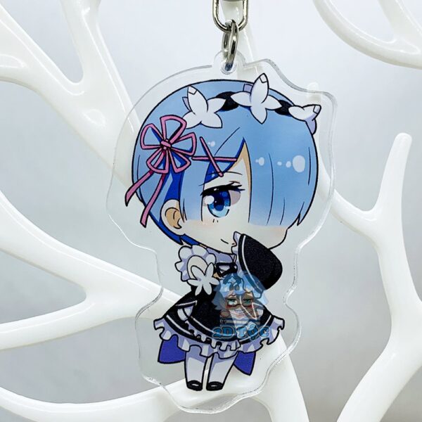 Móc Khóa Mica Trong Suốt Ép 2 Lớp Mica cao cấp Anime Manga Light Novel Re:Zero (Ram, Rem, Emilia) - 2D Tộc Shop