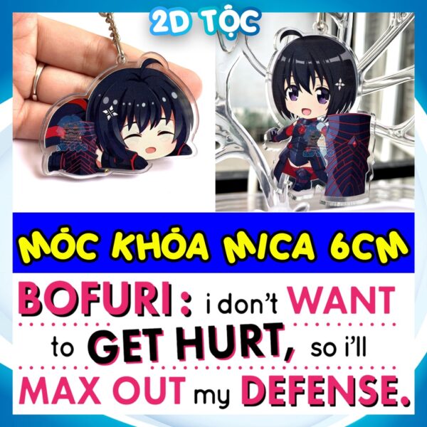 Móc Khóa Mica In 2 Mặt Sắc Nét Anime Manga Bofuri Vì mình chẳng muốn bị đau nên mình sẽ nâng tối đa lực phòng ngự