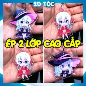 Móc Khóa In Sắc Nét 2 Mặt Ép 2 Lớp mica cao cấp Anime Manga Light Novel Hành trình của Elaina Majo no Tabitabi 2D Tộc