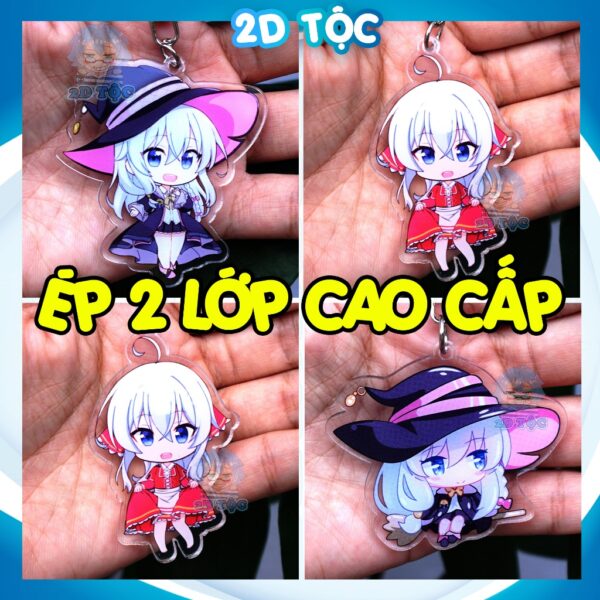 Móc Khóa In Sắc Nét 2 Mặt Ép 2 Lớp mica cao cấp Anime Manga Light Novel Hành trình của Elaina Majo no Tabitabi 2D Tộc