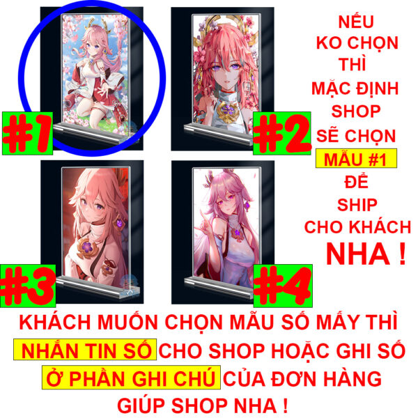 shopee-21579743939-2 Khung ảnh Mica trong suốt Kích thước A4,A5 In hình Yae Miko Game Genshin Impact (1) đế lùa dày trong suốt