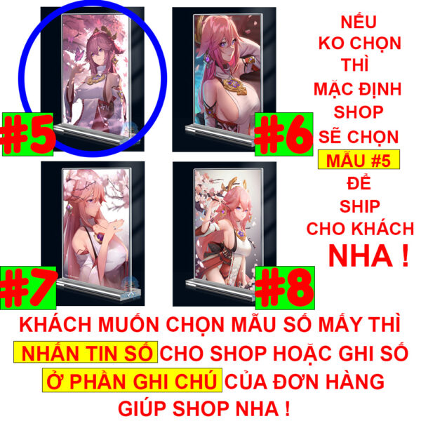 shopee-21579743939-3 Khung ảnh Mica trong suốt Kích thước A4,A5 In hình Yae Miko Game Genshin Impact (1) đế lùa dày trong suốt