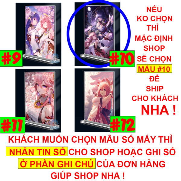 shopee-21579743939-4 Khung ảnh Mica trong suốt Kích thước A4,A5 In hình Yae Miko Game Genshin Impact (1) đế lùa dày trong suốt