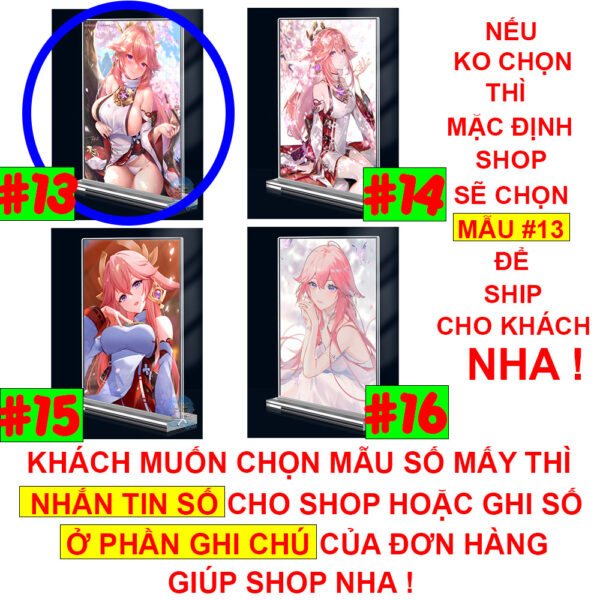 shopee-21579743939-5 Khung ảnh Mica trong suốt Kích thước A4,A5 In hình Yae Miko Game Genshin Impact (1) đế lùa dày trong suốt