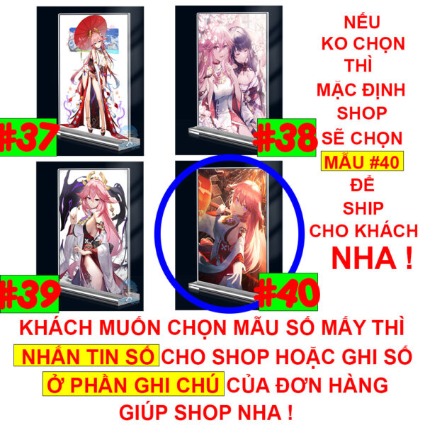 shopee-21579743939-8 Khung ảnh Mica trong suốt Kích thước A4,A5 In hình Yae Miko Game Genshin Impact (1) đế lùa dày trong suốt