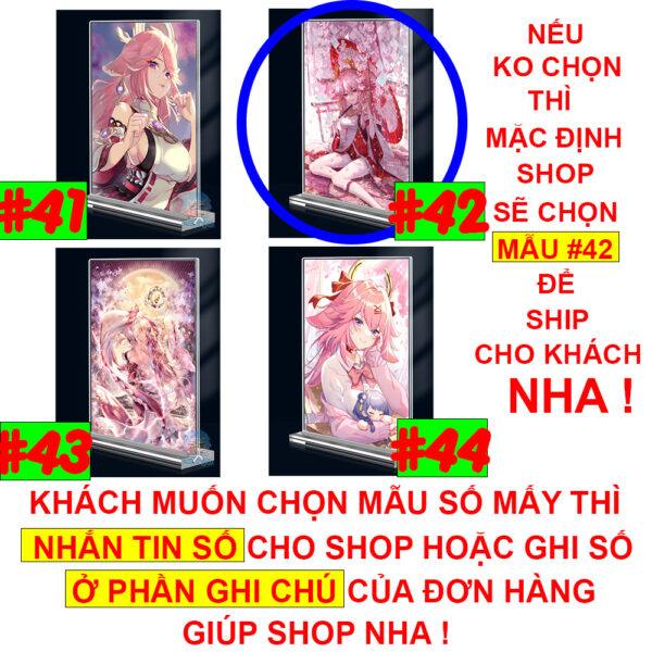 shopee-21579743939-9 Khung ảnh Mica trong suốt Kích thước A4,A5 In hình Yae Miko Game Genshin Impact (1) đế lùa dày trong suốt