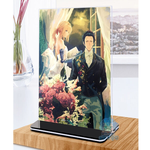 Khung ảnh Mica trong suốt Kích thước A4,A5 In hình Anime Manga Light Novel Violet Evergarden (1) đế lùa màu đen