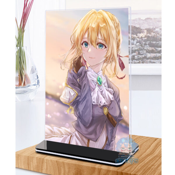 Khung ảnh Mica trong suốt Kích thước A4,A5 In hình Anime Manga Light Novel Violet Evergarden (1) đế lùa màu đen