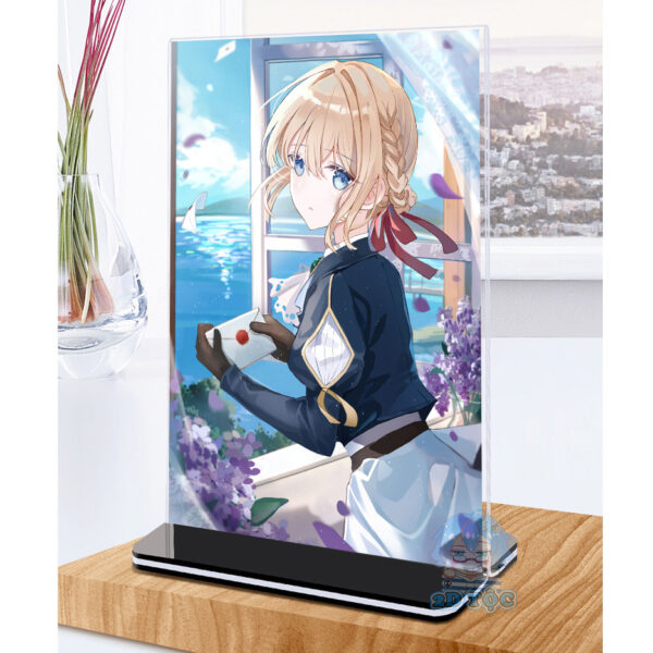 Khung ảnh Mica trong suốt Kích thước A4,A5 In hình Anime Manga Light Novel Violet Evergarden (1) đế lùa màu đen