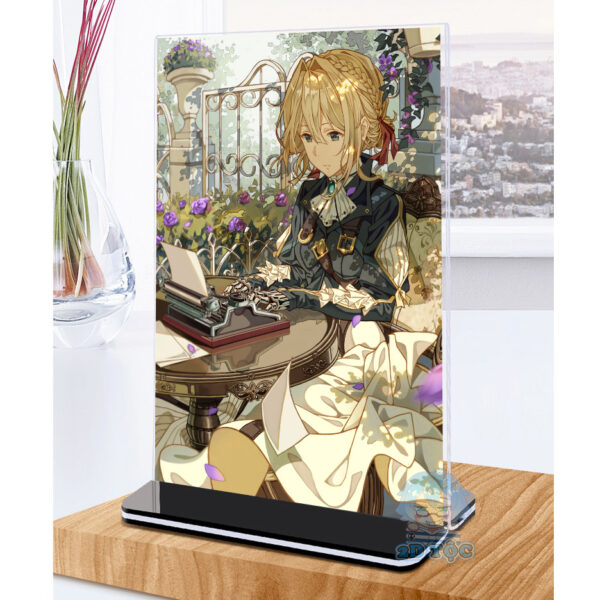 Khung ảnh Mica trong suốt Kích thước A4,A5 In hình Anime Manga Light Novel Violet Evergarden (1) đế lùa màu đen