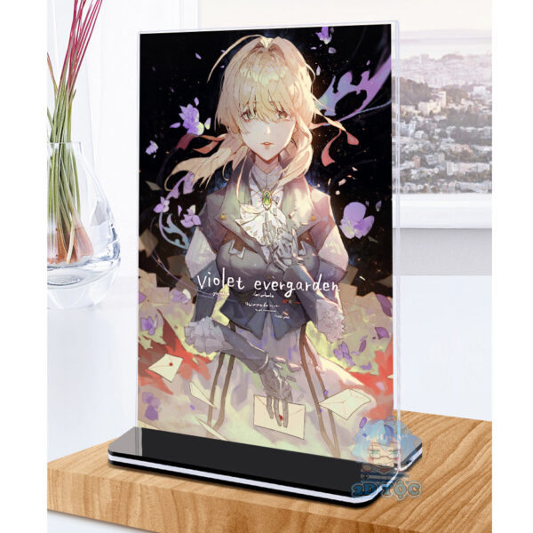 Khung ảnh Mica trong suốt Kích thước A4,A5 In hình Anime Manga Light Novel Violet Evergarden (1) đế lùa màu đen