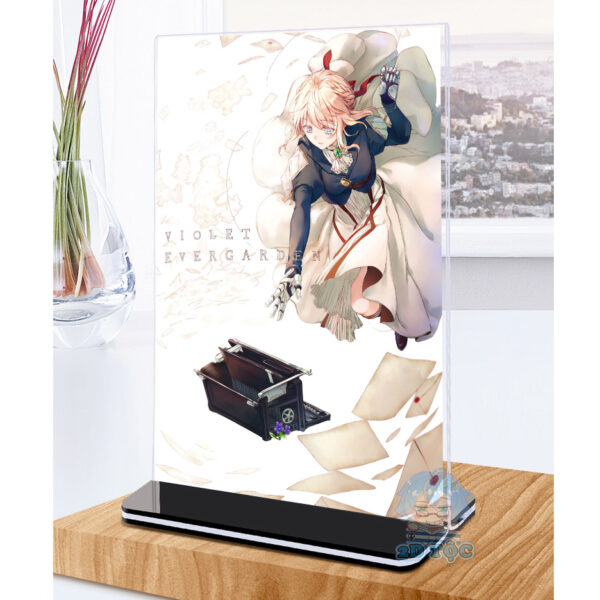 Khung ảnh Mica trong suốt Kích thước A4,A5 In hình Anime Manga Light Novel Violet Evergarden (1) đế lùa màu đen