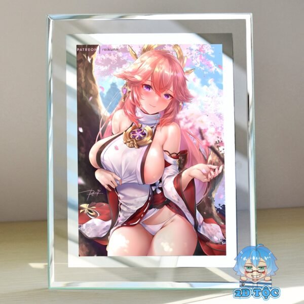 shopee-21752093834-4 Khung kính Yae Miko (1) Game Genshin Impact - để bàn by 2D Tộc Shop