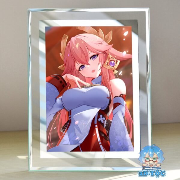 shopee-21752093834-5 Khung kính Yae Miko (1) Game Genshin Impact - để bàn by 2D Tộc Shop