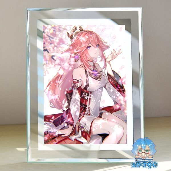 shopee-21752093834-6 Khung kính Yae Miko (1) Game Genshin Impact - để bàn by 2D Tộc Shop