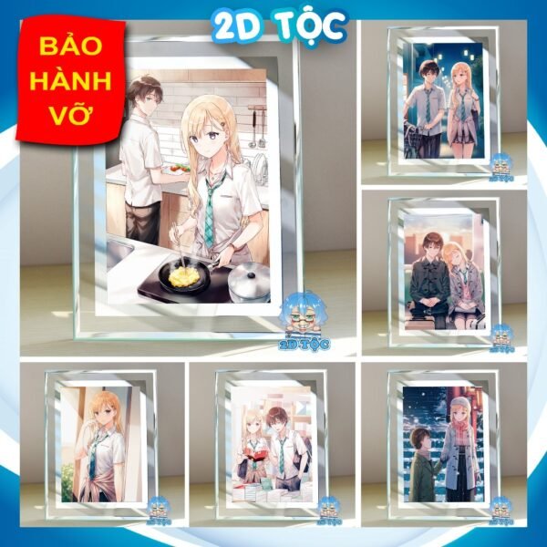 shopee-21793614158-1 Khung kính Anime Manga Light Novel Sống Cùng Em Kế Gimai Seikatsu để bàn by 2D Tộc Shop