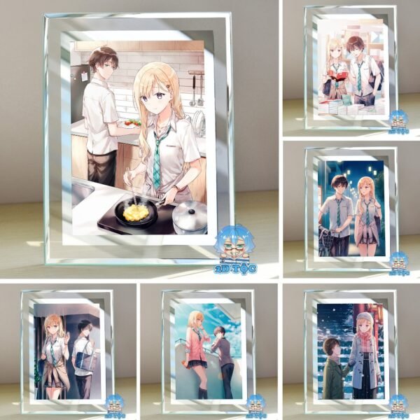 shopee-21793614158-2 Khung kính Anime Manga Light Novel Sống Cùng Em Kế Gimai Seikatsu để bàn by 2D Tộc Shop