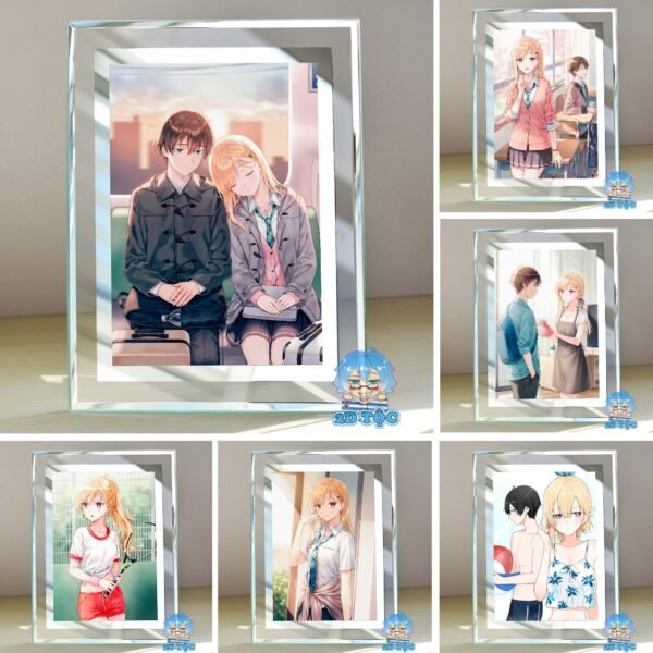 shopee-21793614158-3 Khung kính Anime Manga Light Novel Sống Cùng Em Kế Gimai Seikatsu để bàn by 2D Tộc Shop