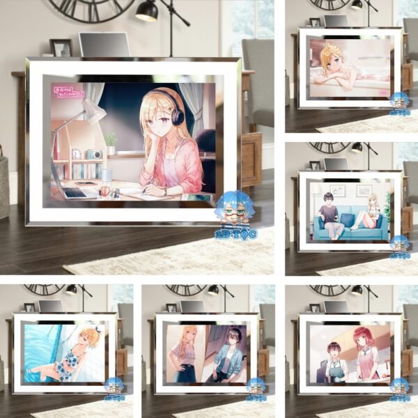 shopee-21793614158-4 Khung kính Anime Manga Light Novel Sống Cùng Em Kế Gimai Seikatsu để bàn by 2D Tộc Shop