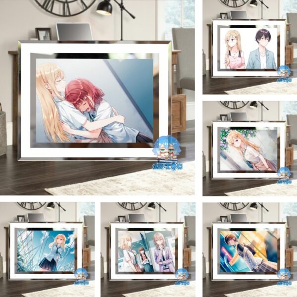 shopee-21793614158-5 Khung kính Anime Manga Light Novel Sống Cùng Em Kế Gimai Seikatsu để bàn by 2D Tộc Shop